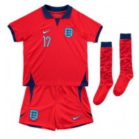 England Bukayo Saka #17 Udebanesæt Børn VM 2022 Kortærmet (+ Korte bukser)